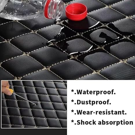 Custom Floor Mats for Cars，Luxury Full Coverage All Weather Car Floor Mats，Leather Car Mat Set ， Floor Mats for 99% of Cars, Trucks & SUVs (Orange)