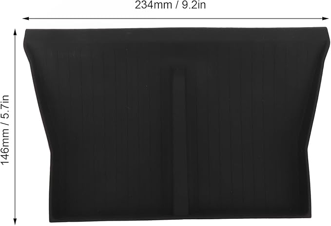Wire Less Charging Silicone Mat, Center Console Wire Less Charging Mat Easy to Clean Anti Slip Phone Charging Silicone Pad Interior Accessories (Black W240004607)