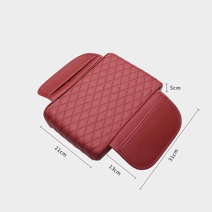 Car Armrest Pad for BMW X3 G01 F25 E83 2003-2019 2020 2021 2022 2023 2024 Leather Armrest Box Mat Center Console Cushion Pad Universal Armrest Seat Box Cover Protector,Red