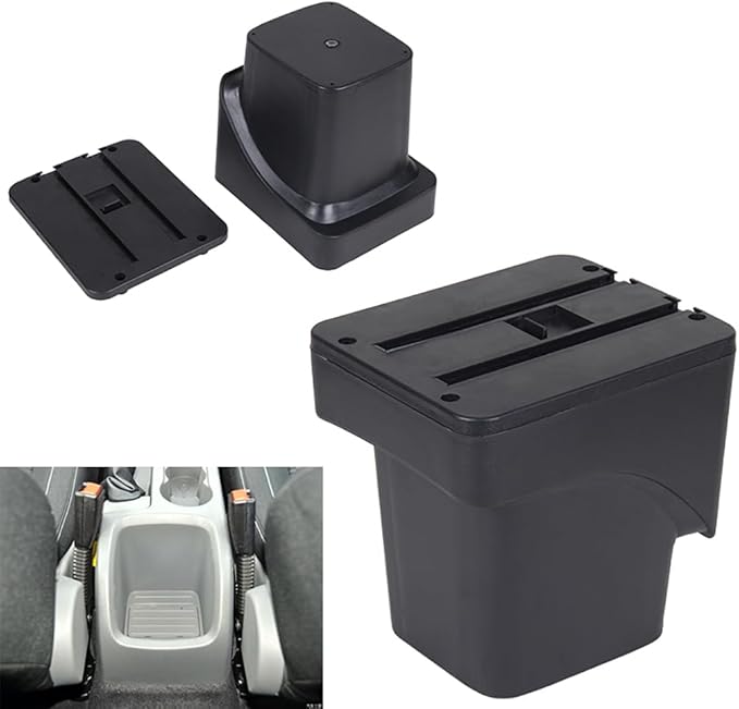 AULPHIKE Compatible with Ford Focus Armrest 2 Mk2 2005-2011 Center Console Organizer Armrests Double Layer Storage Space with Cup Holder