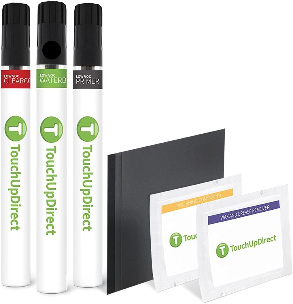 TouchUpDirect 218 Attitude/Midnight Black Metallic Compatible with Toyota Exact Match Touch Up Paint Brush - Platinum Kit
