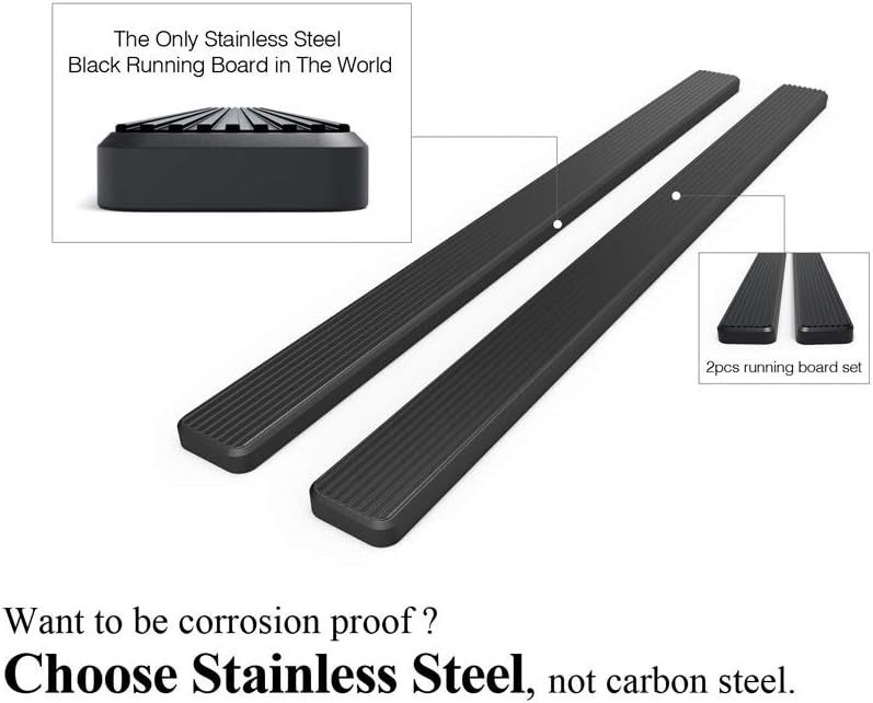 APS Wheel to Wheel Running Boards 6in Compatible with Ford F150 2015-2025 Regular Cab 6.5ft Bed & F-250 F-350 Super Duty 2017-2025 (Nerf Bars Side Steps Side Bars)