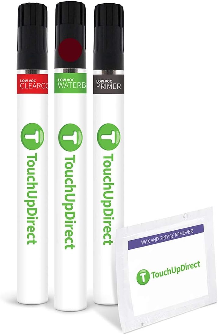 TouchUpDirect 3T3 Ruby Flare Pearl Compatible with Toyota Exact Match Touch Up Paint Brush - Preferred Kit