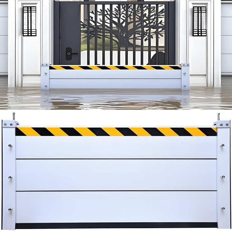 Flood Barriers for Home Exterior,Aluminum Alloy Outdoor Garage Doors Water Barriers for Flooding(H15.7Inch,L14.5FT)