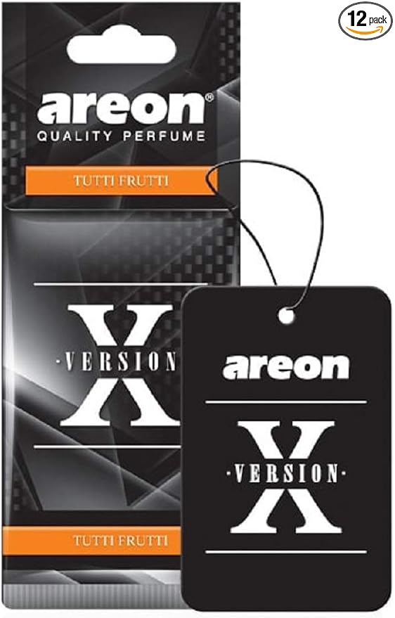 AREON X AXV07 Hanging Best Car Air Freshener Tutti Frutti Scent, Paper Hanging Ornaments, Long Lasting Scent for Car or Home 12 Pack