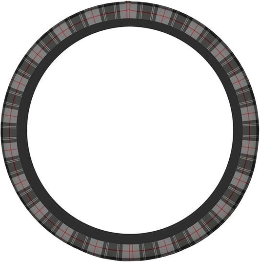 Thickened Elastic Steering Wheel Cover, Gray Plaid Clan Moffat Tartan Ultra, Soft, Breathable, Fit for Cars, SUVs, Trucks, Stylish Comfortable Grip