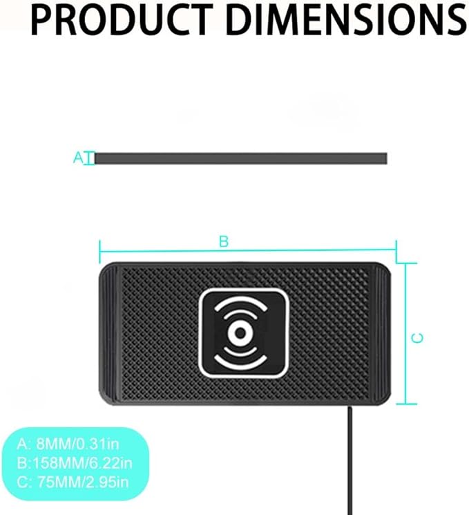Wireless Car Charger Pad for Hyundai Tucson 2005-2026, Type-C/USB 15W Car Wireless Charger Non-Slip Cordless Charging Mat Car Accessories,A-30cm USB Interface