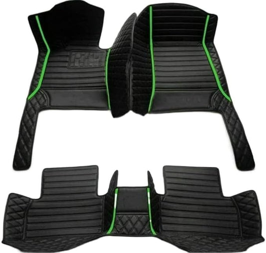 Custome Car Mats Accessories All Weather Floor mats Compatible with Automotive Floor Mats Passenger car mats (All Black Green)