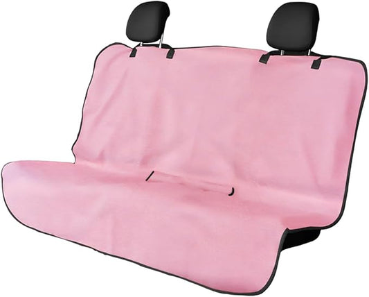 Car Towel Seat Cover, Waterproof Sweating Non-Slip Premium Soft Towel Carseat Protector, Universal Machine Washable Car Truck SUV Front Seat Cover for Gym Workout Beach Hiking (Pink, Rear)