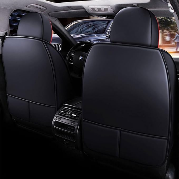 for Toyota CHR Seat Covers 2018-2026, Full Coverage Customized Car Seat Covers, Premium Leather Waterproof Stain-Resistant Easy to Install (Standard 2 Seats, Black&Red)
