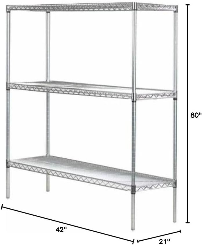 Omega 21" Deep x 42" Wide x 80" High 3 Tier Gray Starter Shelving Unit