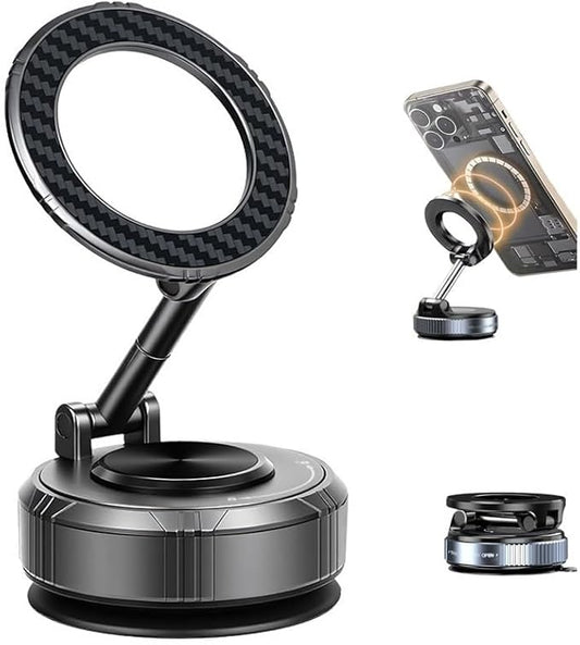 carmount for Vacuum Magnetic Car Mount for MagSafe, Nano Gel Adhesive car Magnetic Phone Holder Dashboard Phone Holder, Powerful Suction Cup for iPhone 17 Pro Max 16 15 14 13 12