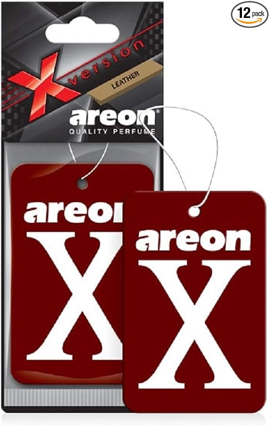 AREON X XV07 Hanging Best Car Air Freshener Leather Scent, 12 Pack