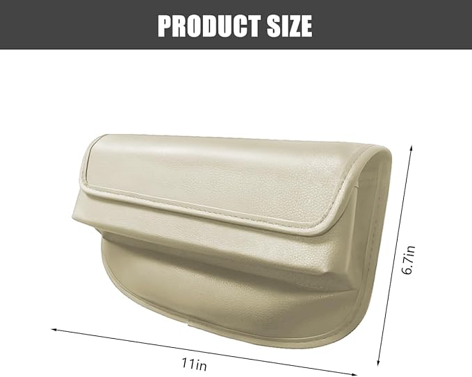 Car Seat Gap Filler Organizer, Leather Vehicle Side Seat Gap Storage Box with Lid for Phone Key Card, L-Capacity Auto Interior Organization, Universal for SUV Sedan Truck (Beige)
