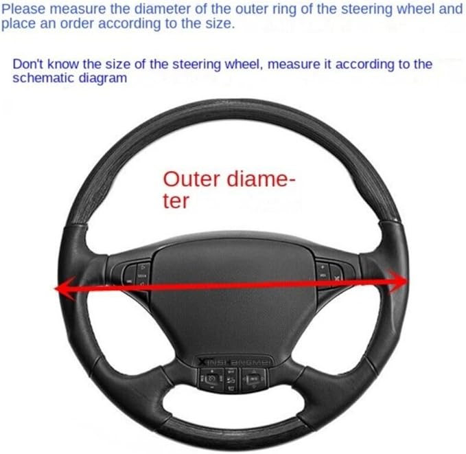 Car Semi Truck Van Leather Steering Wheel Cover Fits 14 15 16 17 18 19 Inch Maximum Grip Non Slip Durable Universal Fit for Most Vehicles (40cm/15.7in,Black)