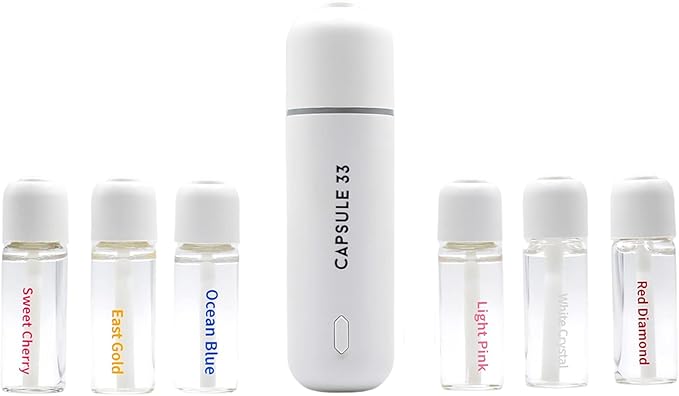 Car Perfume Diffuser, (UPGADED) Air freshener, Waterless Diffuser, Smart Ultrasonic Air Freshener with 6 Premium Fragrances, Automatic (On/Off), Car Gift for Men and Women (Black)