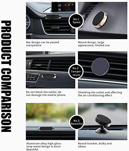 SALEX Silver Magnetic Mounts [4 Pack]. Flat Cell Phone Holder for Car Dashboard, Wall, Fridge. Stick on Universal Kit Compatible with GPS, Tablets, Smartphones, Knives, Keys, Spoons, Forks.