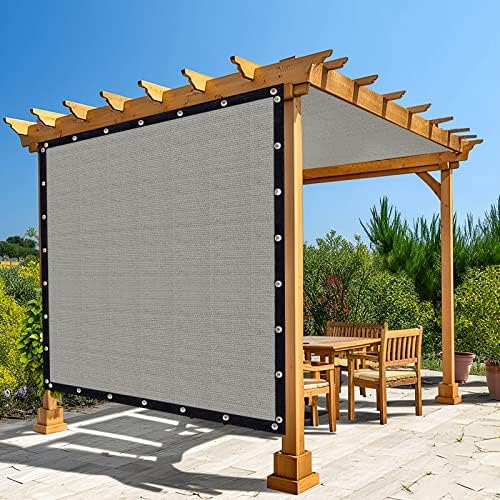 Amagenix 90% Shade Fabric 16'X 21' Gray Sun Shade Cloth with Grommets for Pergola Replacement Shade Cover Canopy, Heavy Duty, Cable Zip Ties Included (We Customized)
