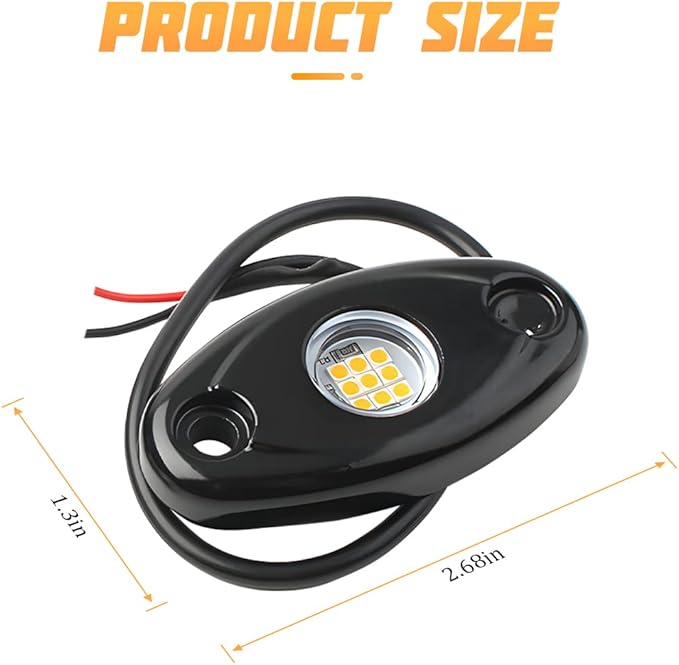 Rock Lights for Trucks, 4 Pods LED Rock Lights, IP67 Waterproof Neon Rock Lights Kits for Pickup ATV Off Road SUV, High Brightness Multifunction Underglow Lighting Glow Trail Rig Lamp (Yellow)