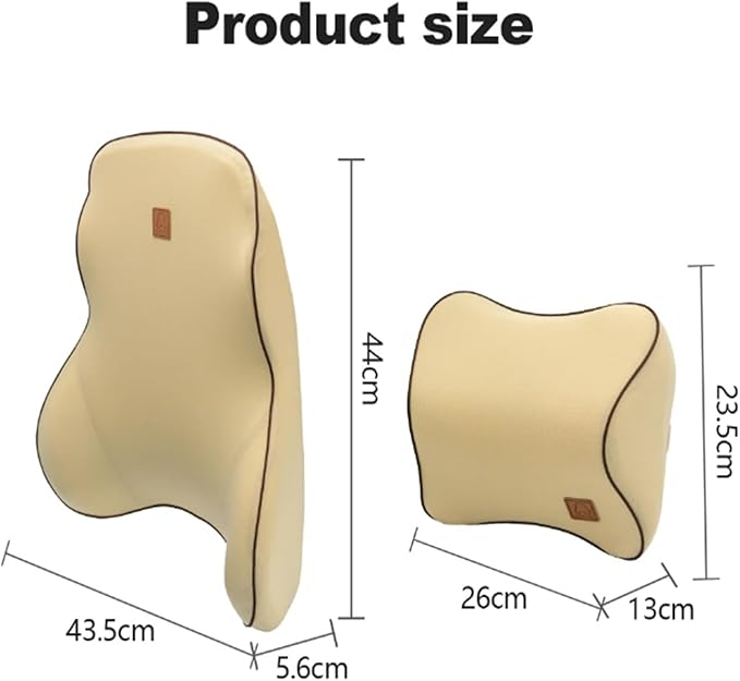 Car Driver Pillow Lumbar Support Back Cushion Fit for Seat Neck Pillow Washable Pillow Cushion(1pcs Black Back)