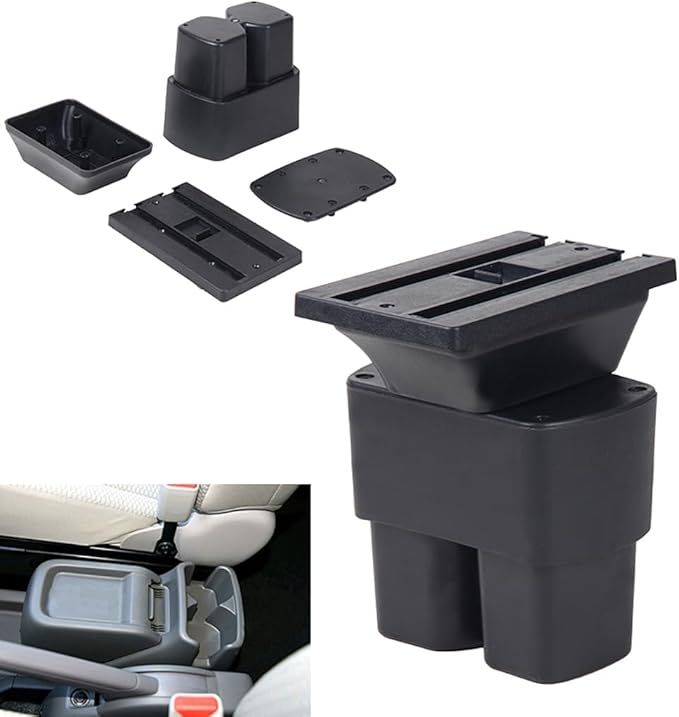 AULPHIKE Compatible with Nissan NV200 Armrest Center Console Organizer Armrests Double Layer Storage Space with Cup Holder