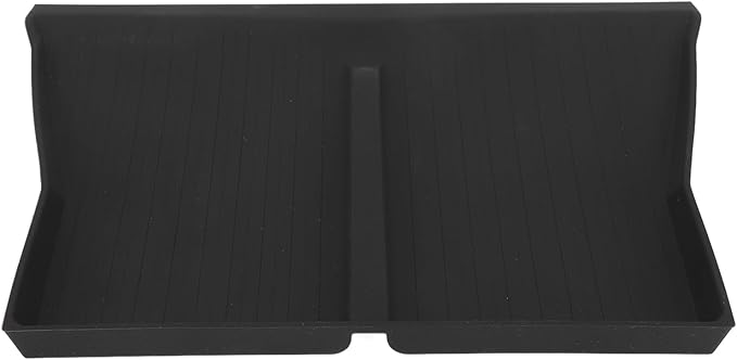 Wire Less Charging Silicone Mat, Center Console Wire Less Charging Mat Easy to Clean Anti Slip Phone Charging Silicone Pad Interior Accessories (Black W240004607)