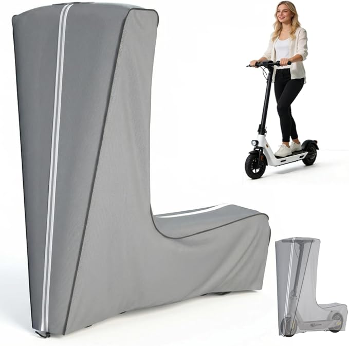 Universal Electric Scooter Cover, Outdoor Waterproof and Dustproof Scooter Covers, Adults/Kids Electric Scooter Storage cover, L54xW28xH52 Inch, Suitable for 300W to 2000W Electric Scooters, Grey