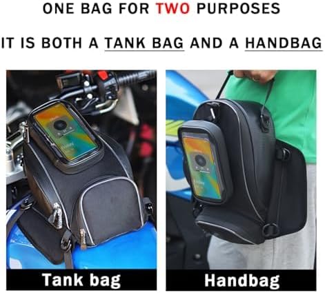 Motorcycle Tank Bag for Kawasaki Ninja 650 650R ZX6R ZX10R, Magnetic & Strap Mount Tank Bag for Motorcycles, Motorcycle Touring Navigation Luggage Bag Tank Bags,A Strap