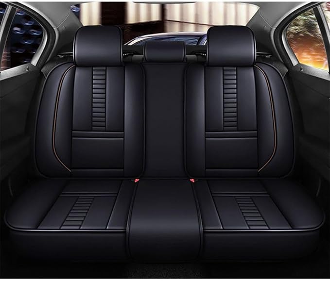 for Toyota RAV4 2008-2025 Car Seat Covers, Full Coverage Customized Seat Covers Premium Leather Waterproof Stain-Resistant Easy to Install (Full Set with Pillows, Black&Coffee)