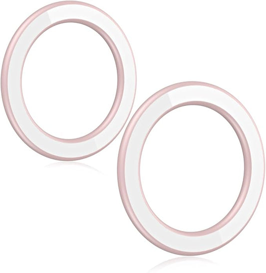 Magnetic Ring Holder for iPhone 14 13 12 Magnet Wall Mobile Phone Holder Magnetic Car Phone Stand for magsafe case (Pink-White 2 pcs)