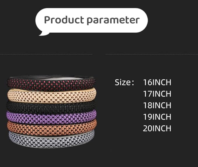 Size 16-20 Inch Ice Silk Ventilation Multi-Style Comfy Grip Steering Wheel Cover for Truck, Bus, Big Rig Trucker,SUV， Anti-Slip Design 16-20 Inch (Brown, 17)