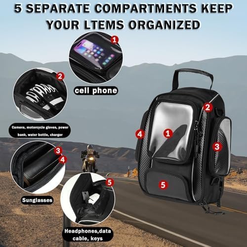 Motorcycle Tank Bag for Honda NT1100 NT 1100, Magnetic & Strap Mount Tank Bag for Motorcycles, Motorcycle Touring Navigation Luggage Bag Tank Bags, B Magnetic