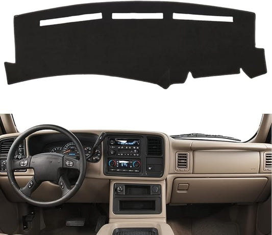 Dashboard Cover for Chevrolet Silverado 1500 2500 3500 1999-2006 Avalanche Chevy Tahoe Suburban GMC Sierra Yukon Dash Cover Mat(Premium Carpet, Black)
