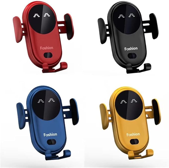 Smart Car Wireless Charger Phone Holder, Smart Sensor Car Wireless Charger, Fashion Car Charger (Yellow)
