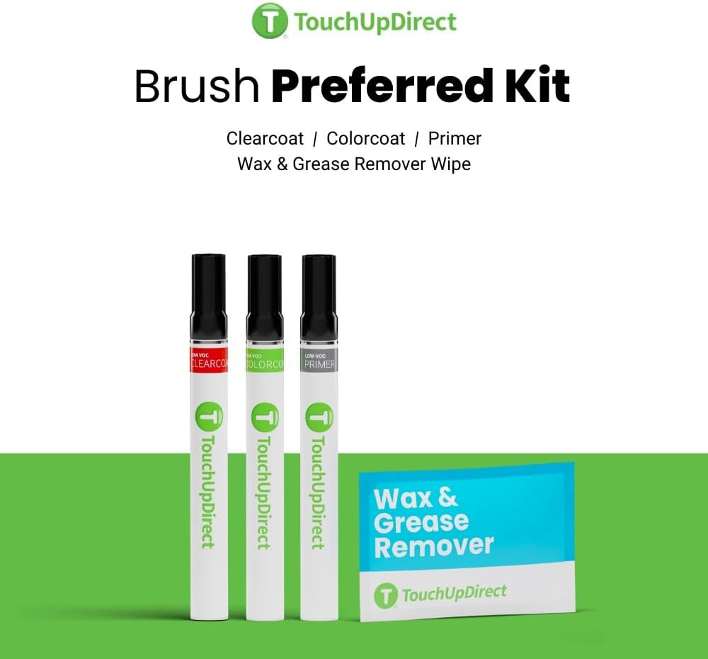 TouchUpDirect 8T0 Blazing Blue Metallic Compatible with Toyota Exact Match Touch Up Paint Brush - Preferred Kit