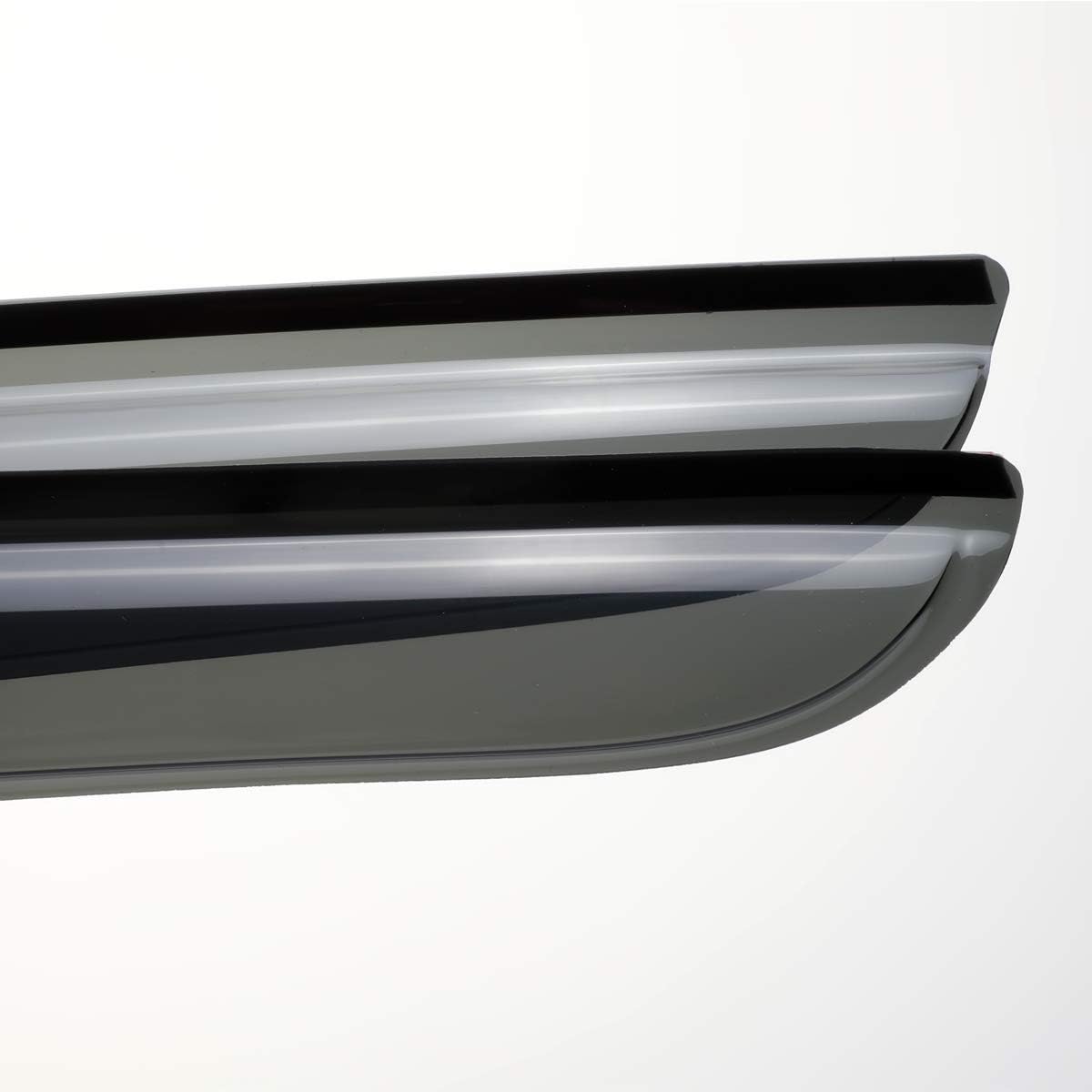 4pcs Original Outside Mount Style Window Rain Guards Shield Side Wind Deflectors Dark Smoke Nice Looking Vent Window Visors for Toyota 2001-2007 Highlander 2006-2007 Highlander Hybrid 94357