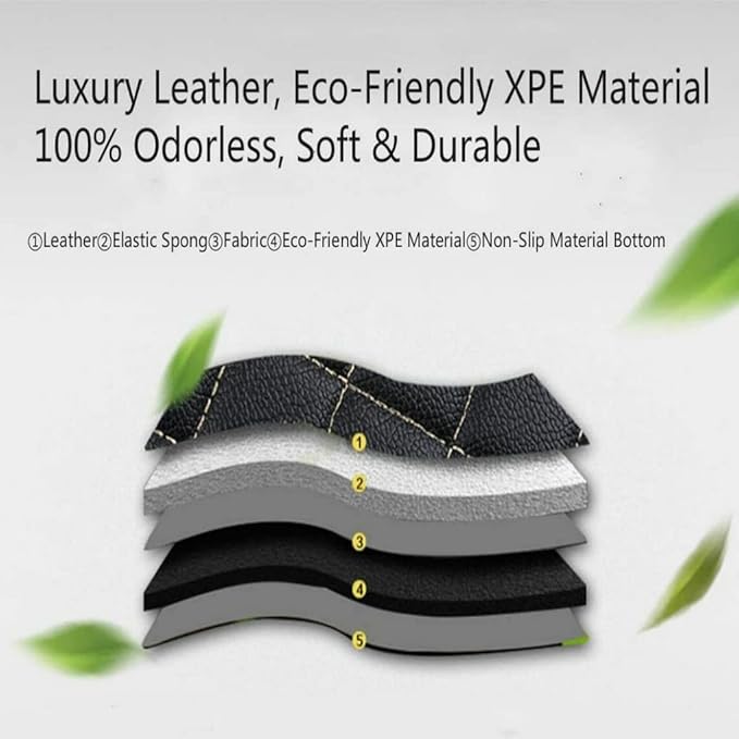 Customize Car Floor Mats for 99% Sedan SUV Sports Car All Weather Leather Full Coverage Waterproof Non-Slip Vehicle Lining Pads (Black Blue Stitching)