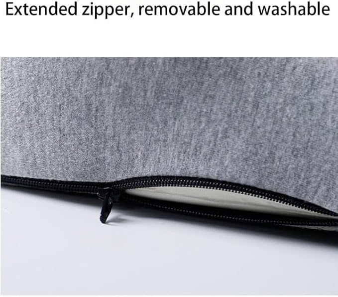 L-Shaped Memory Foam Seat Cushion with Lumbar Support-Ergonomic Car & Office Chair Cushion for Sciatica, Coccyx & Back Pain Relief Supports Hips & Back for Drivers & Long Sitting (Blue Gray)