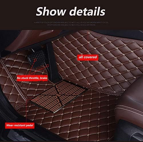 Custom Floor Mats for Cars，Luxury Full Coverage All Weather Car Floor Mats，Leather Car Mat Set ， Floor Mats for 99% of Cars, Trucks & SUVs (Light Brown)