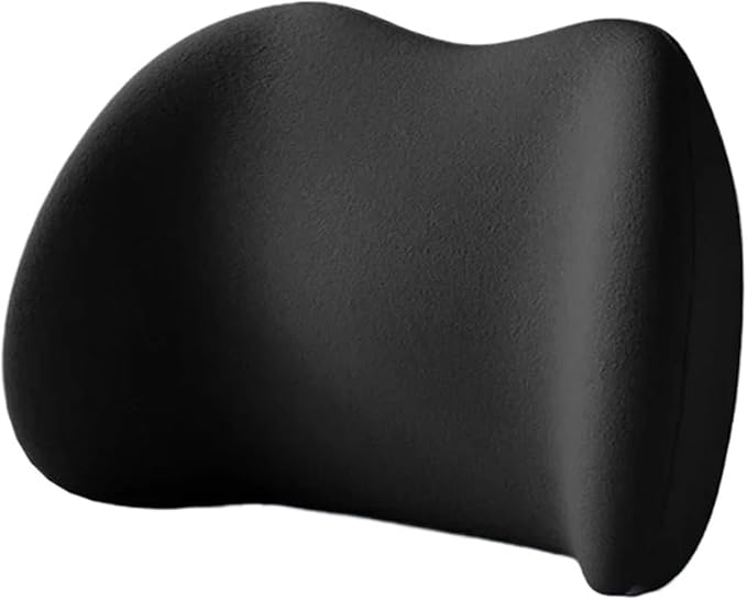 Memory Foam Car Neck Pillow & Waist Cushion - Soft fit for Seat Headrest & Lumbar Support for Comfort(Hb-Black Waist 1PC)