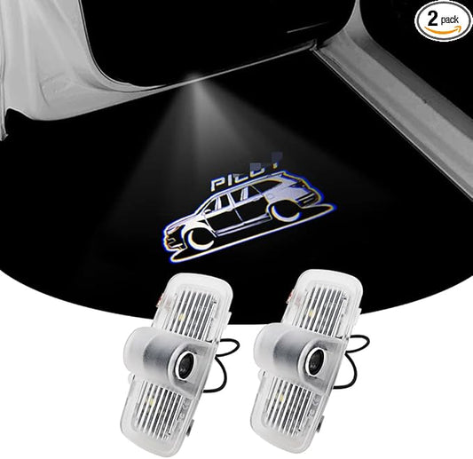 2 Pcs Car LED Projector Door Shadow Light Welcome Light Laser Emblem Logo Lamps Kit Puddle Lights LED Courtesy Step Lights Ground Lamp HD Kit Replacement for (Pilot-car, Pilot 2009-2021)