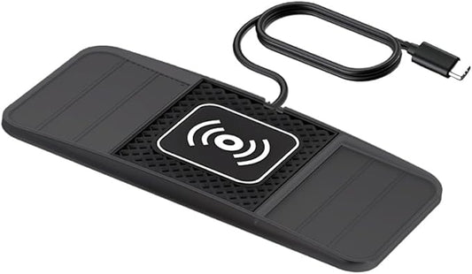Wireless Charging Pad for Car for Ford F-150 Lightning 2022-2025, DIY Trim-to-Fit Slim Non Slip Fast Charger Car Wireless Charging Pad 30CM Cable,A&30cm Type-C Plug Cable