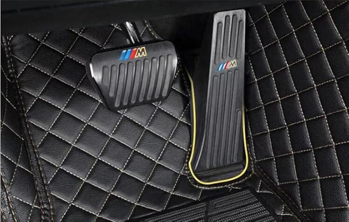Custom Floor Mats for Cars fit 95% Sedan SUV Sports Car Full Coverage All Weather Men Women Pads Protection Non-Slip Leather Floor Liners (Black Wine red Stitching)