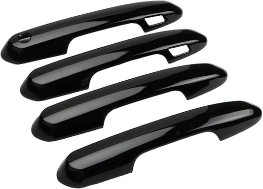 Exterior Door Handle Cover Compatible for 2019-2022 2023 2024 2025 Toyota Rav4 Accessories for Highlander 2024 2023 2022-2020 Handle Protectors with 4 Holes fo Auto Sensors (Glossy Black)