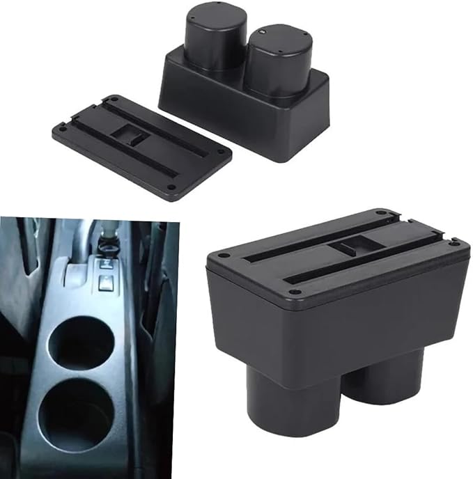 AULPHIKE Compatible with Nissan Versa Armrest 2007-2011 Car Center Console Organizer Armrests Double Layer Storage with USB Ports（Carbon Fiber Style）