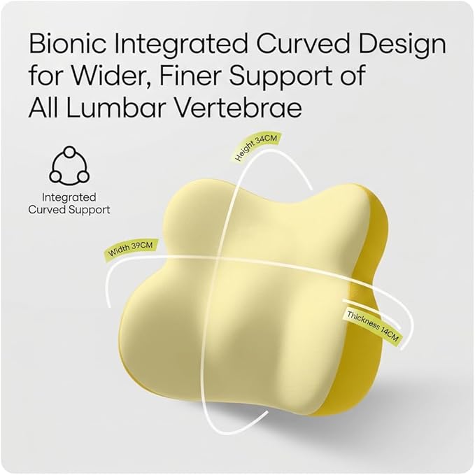 Car Headrest Pillow & Lumbar for Audi A3 (8L) 1996-2024, Car Seat Neck Pillow Back Support, Breathable All-Season Automotive Seat Cushions, 2PCS,D Dual Yellow