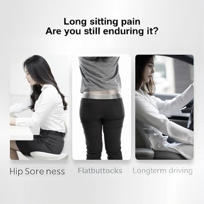 L-Shaped Memory Foam Seat Cushion with Lumbar Support-Ergonomic Car & Office Chair Cushion for Sciatica, Coccyx & Back Pain Relief Supports Hips & Back for Drivers & Long Sitting (Dark Grey)