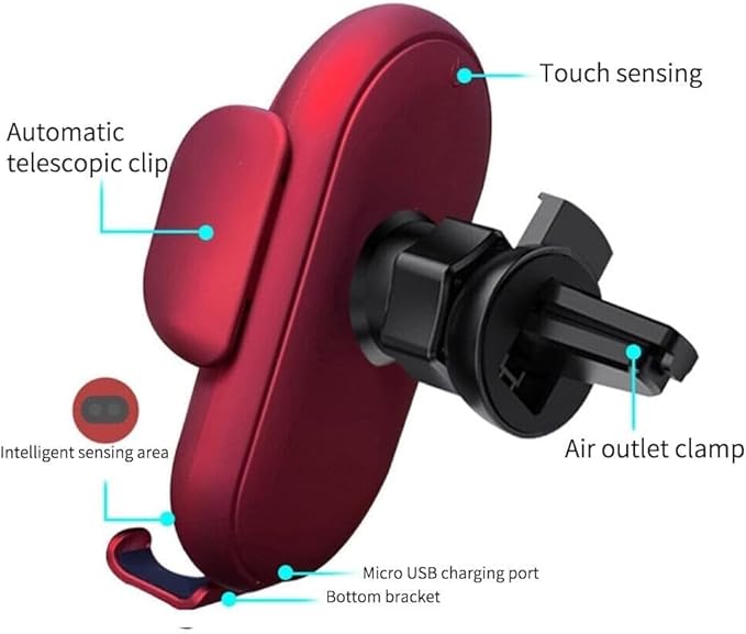 Smart Car Wireless Charger Phone Holder, Fashion Car Charger, Smart Sensor Car Wireless Charger, Automatic PhoneHolder forCar, for All Phone (Yellow)