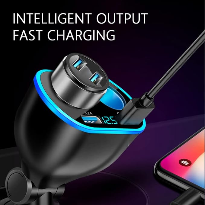 4 in 1 Cigarette Lighter Splitter Dual Cigarette Light Port Car Charger,66W High Power Fast Charging Car Phone Charger Compatible with iPhone 14/13/12/11 Pro Max,Galaxy S23/22/21,iPad,GPS