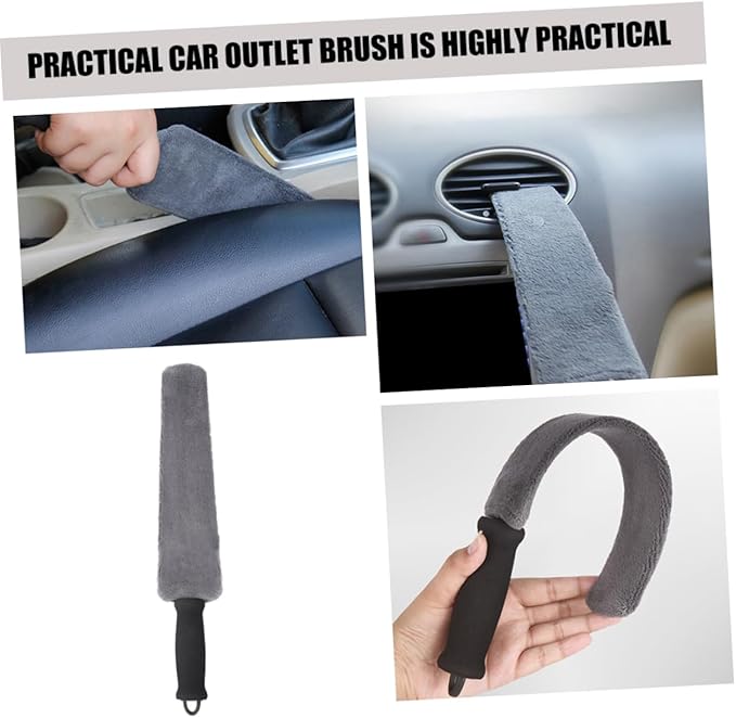 SOLUSTRE 3pcs Car Vent Cleaning Brush Mini Duster for Automotive Air Conditioner Outlet Soft Bristles for Detailed Cleaning Cars Homes and Offices Lightweight and Portable Auto Detailing